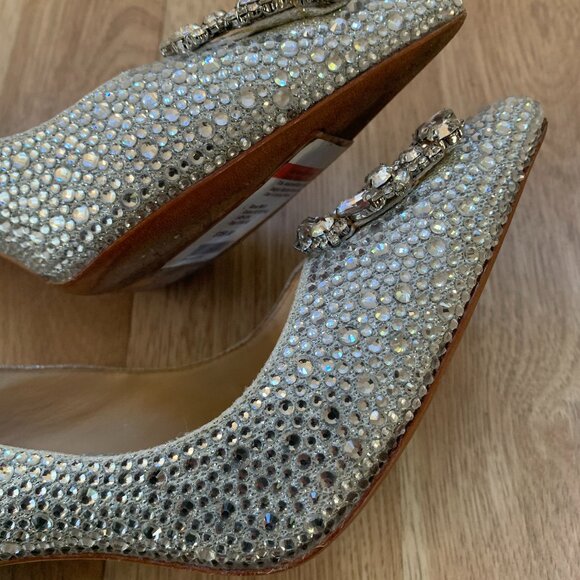 Badgley Mischka Cher II Embellished Pointed-Toe Pumps Heels - Picture 8 of 13